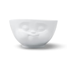 Load image into Gallery viewer, Designer 16.9 ounce capacity porcelain bowl in white featuring a sculpted ‘munching’ facial expression. From the TASSEN product family of fun dishware by FIFTYEIGHT Products. Quality bowl perfect for cereal, soup, side salads, and hearty dips.
