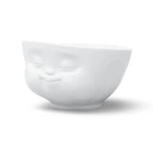 Load image into Gallery viewer, Designer 16.9 ounce capacity porcelain bowl in white featuring a sculpted ‘munching’ facial expression. From the TASSEN product family of fun dishware by FIFTYEIGHT Products. Quality bowl perfect for cereal, soup, side salads, and hearty dips.
