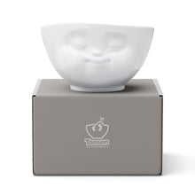 Load image into Gallery viewer, Designer 16.9 ounce capacity porcelain bowl in white featuring a sculpted ‘munching’ facial expression. From the TASSEN product family of fun dishware by FIFTYEIGHT Products. Quality bowl perfect for cereal, soup, side salads, and hearty dips.
