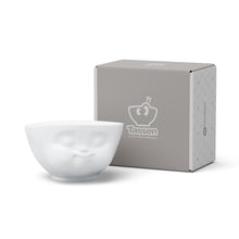 Load image into Gallery viewer, Designer 16.9 ounce capacity porcelain bowl in white featuring a sculpted ‘munching’ facial expression. From the TASSEN product family of fun dishware by FIFTYEIGHT Products. Quality bowl perfect for cereal, soup, side salads, and hearty dips.
