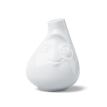 Load image into Gallery viewer, Exclusive designer flower vase in white, crafted from premium porcelain. Stands at 3.9 inches tall on a footed base. From the TASSEN product family of fun dishware by FIFTYEIGHT Products.
