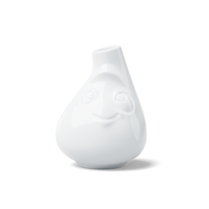 Exclusive designer flower vase in white, crafted from premium porcelain. Stands at 3.9 inches tall on a footed base. From the TASSEN product family of fun dishware by FIFTYEIGHT Products.