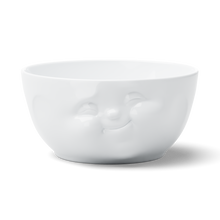 Load image into Gallery viewer, Big serving bowl in white, perfect for entertaining guests and serving salads, stew, chili, chips, and more. Offering 87.5 oz capacity. As the latest addition to our line of big bowls, this quirky porcelain bowl features a sculpted ‘munching&#39; facial expression.
