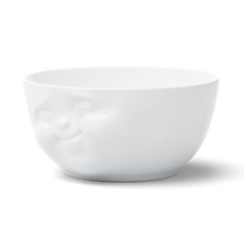 Load image into Gallery viewer, Big serving bowl in white, perfect for entertaining guests and serving salads, stew, chili, chips, and more. Offering 87.5 oz capacity. As the latest addition to our line of big bowls, this quirky porcelain bowl features a sculpted ‘munching&#39; facial expression.
