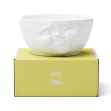 Load image into Gallery viewer, Big serving bowl in white, perfect for entertaining guests and serving salads, stew, chili, chips, and more. Offering 87.5 oz capacity. As the latest addition to our line of big bowls, this quirky porcelain bowl features a sculpted ‘munching&#39; facial expression.
