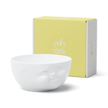 Load image into Gallery viewer, Big serving bowl in white, perfect for entertaining guests and serving salads, stew, chili, chips, and more. Offering 87.5 oz capacity. As the latest addition to our line of big bowls, this quirky porcelain bowl features a sculpted ‘munching&#39; facial expression.
