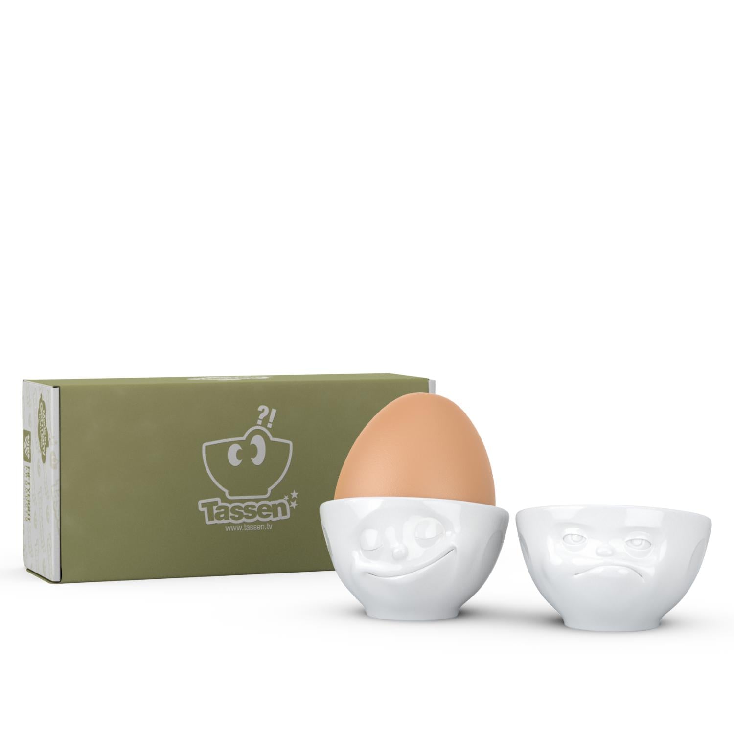 Ceramic Egg Cup With or Without Attached Plate, Modern Beige Egg